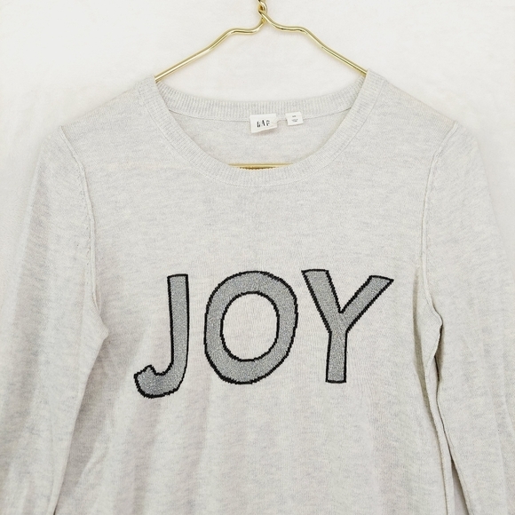 GAP White Long Sleeve Logo Printed Crew Neck Pullover Sweater 1091 - Picture 2 of 7